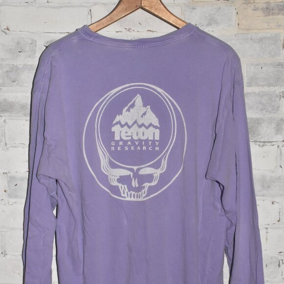 TETON Gravity Research Grateful Dead Worn in Purple Long Sleeve T-Shirt Size L - Picture 2 of 6